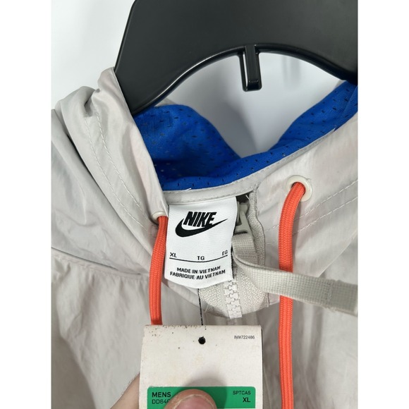 Nike Air Sportswear Unlined Anorak Hooded Jacket Men's XL Light Bone DD6406-072 - Picture 4 of 10
